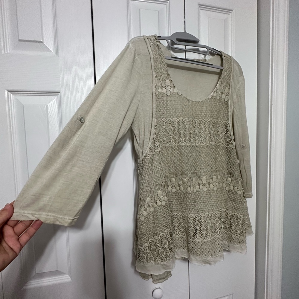 Indigo Thread Tops | Indigo Thread Company Multi- Layered Lacy Tunic
